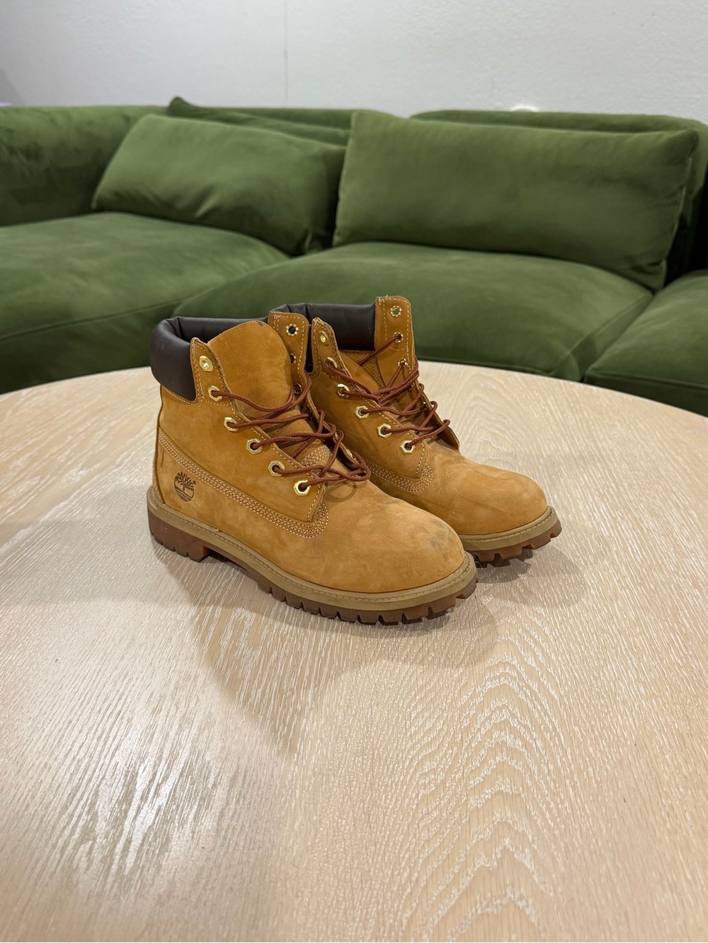 Timberland Wheat/Chestnut Leather Lace-Up Boots